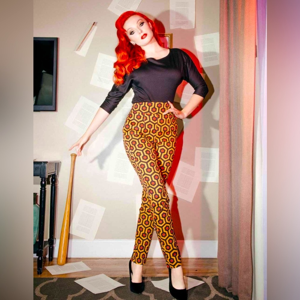 PUG Pinup Girl Clothing Laura Byrnes Hexagon The Shining Overlook Hotel pants